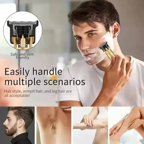 T9 Fashion Style USB Rechargeable Hair Clipper: Perfect for precise haircuts and shaving. Ideal gift for him.